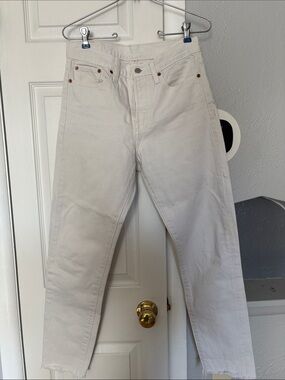 White High-Rise Straight Leg Jeans